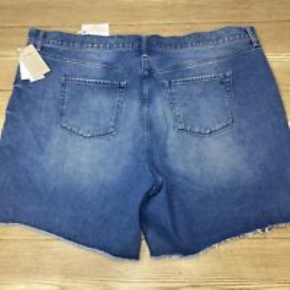 Womens Jean Shorts Jessica Simpson Relaxed Fit Denim Cut Off Bermuda Bottoms 24W - Picture 3 of 13